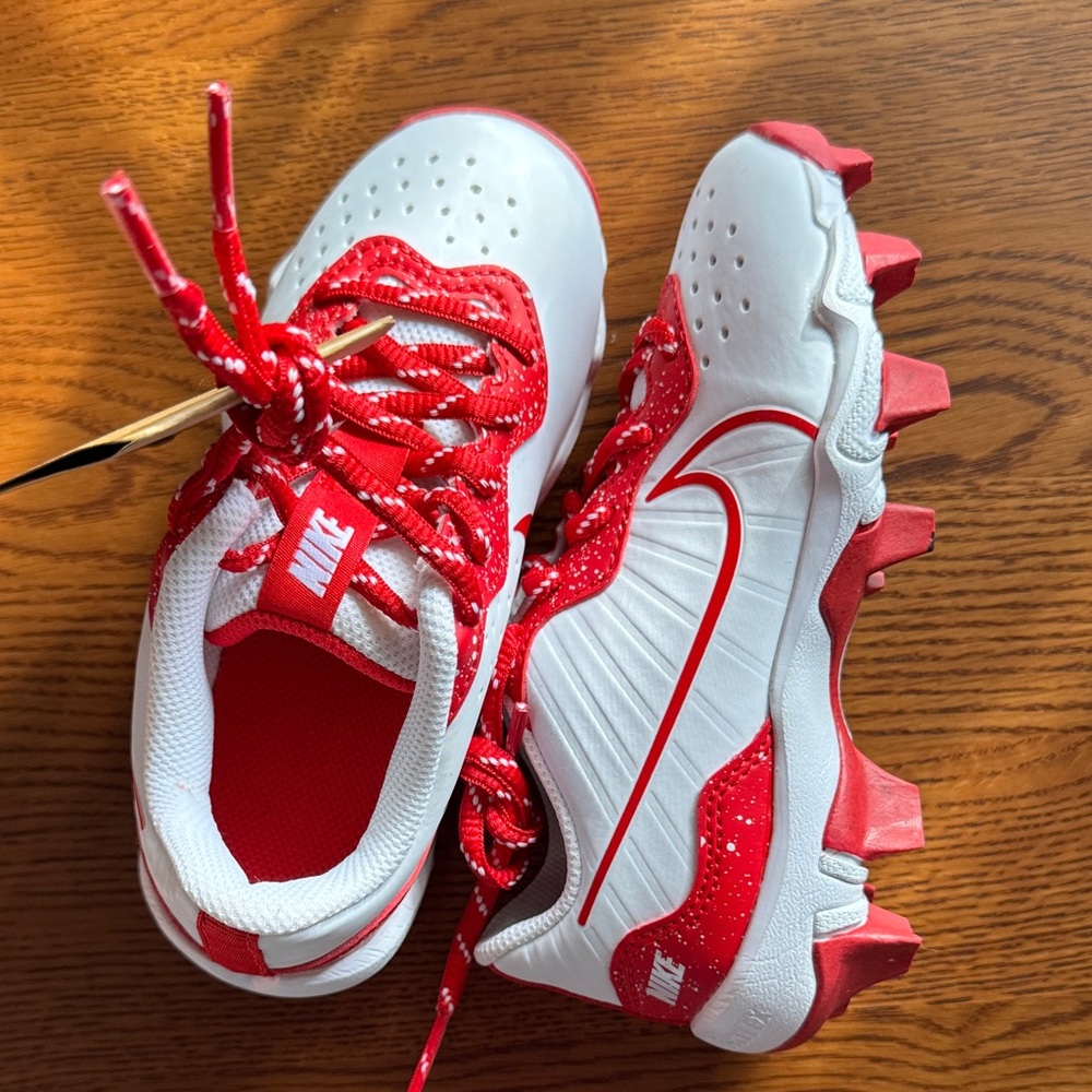 Nike Kids Red and White Cleats
